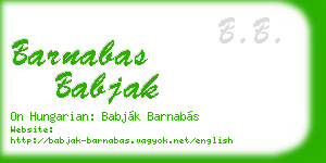 barnabas babjak business card