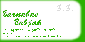 barnabas babjak business card